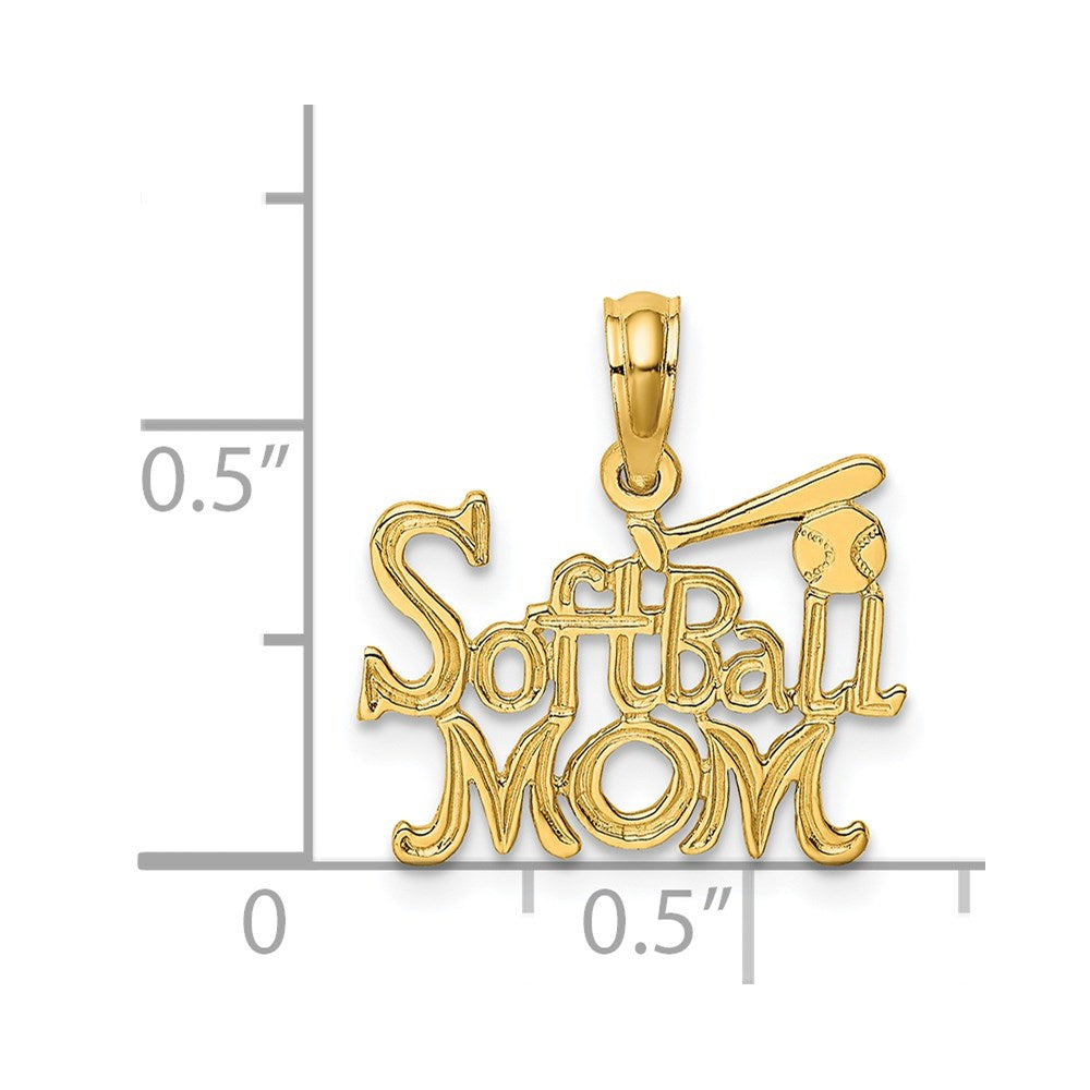 Charlie & Co Jewelry | 14k Softball Mom W/ Bat And Ball Charm - Model D4286