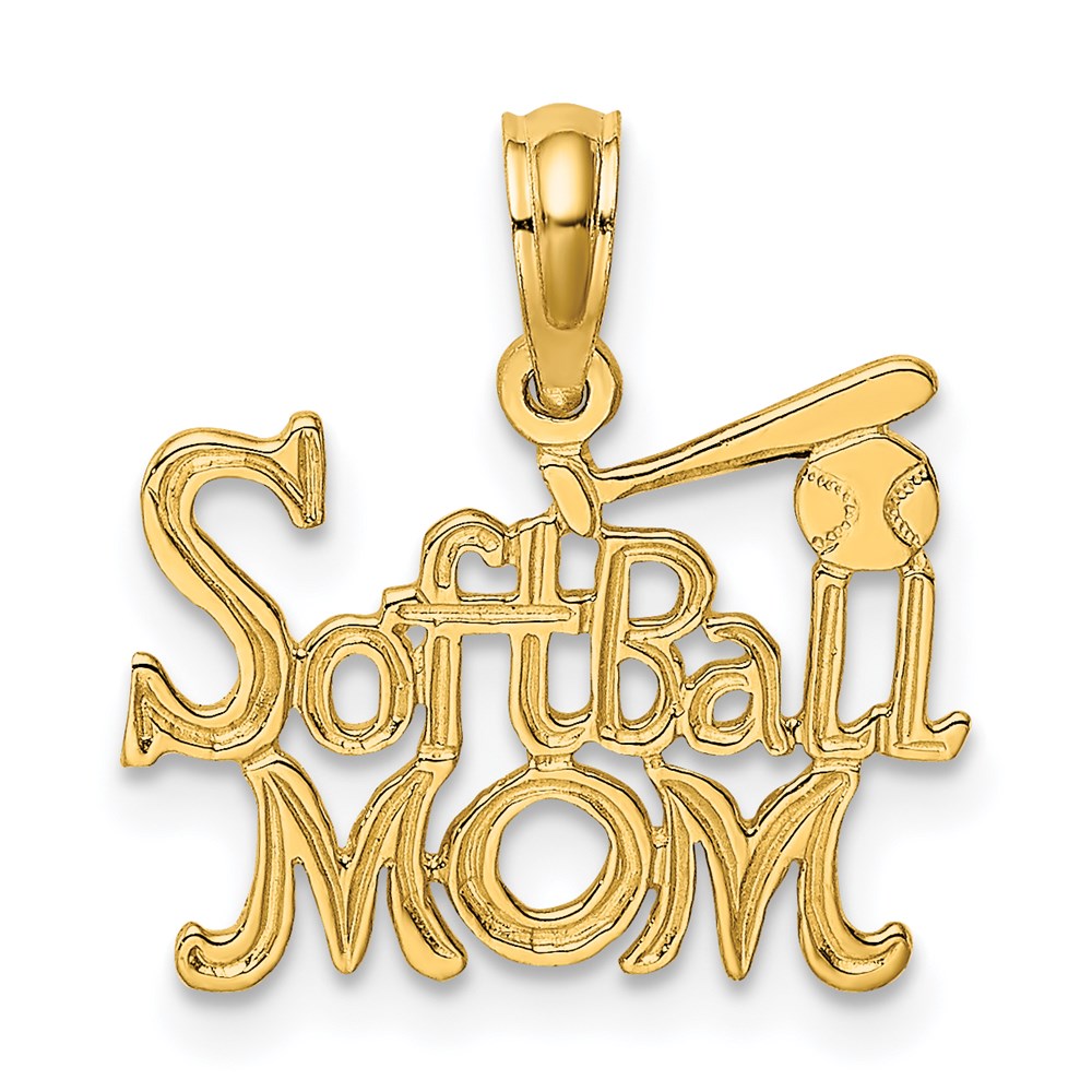 Charlie & Co Jewelry | 14k Softball Mom W/ Bat And Ball Charm - Model D4286