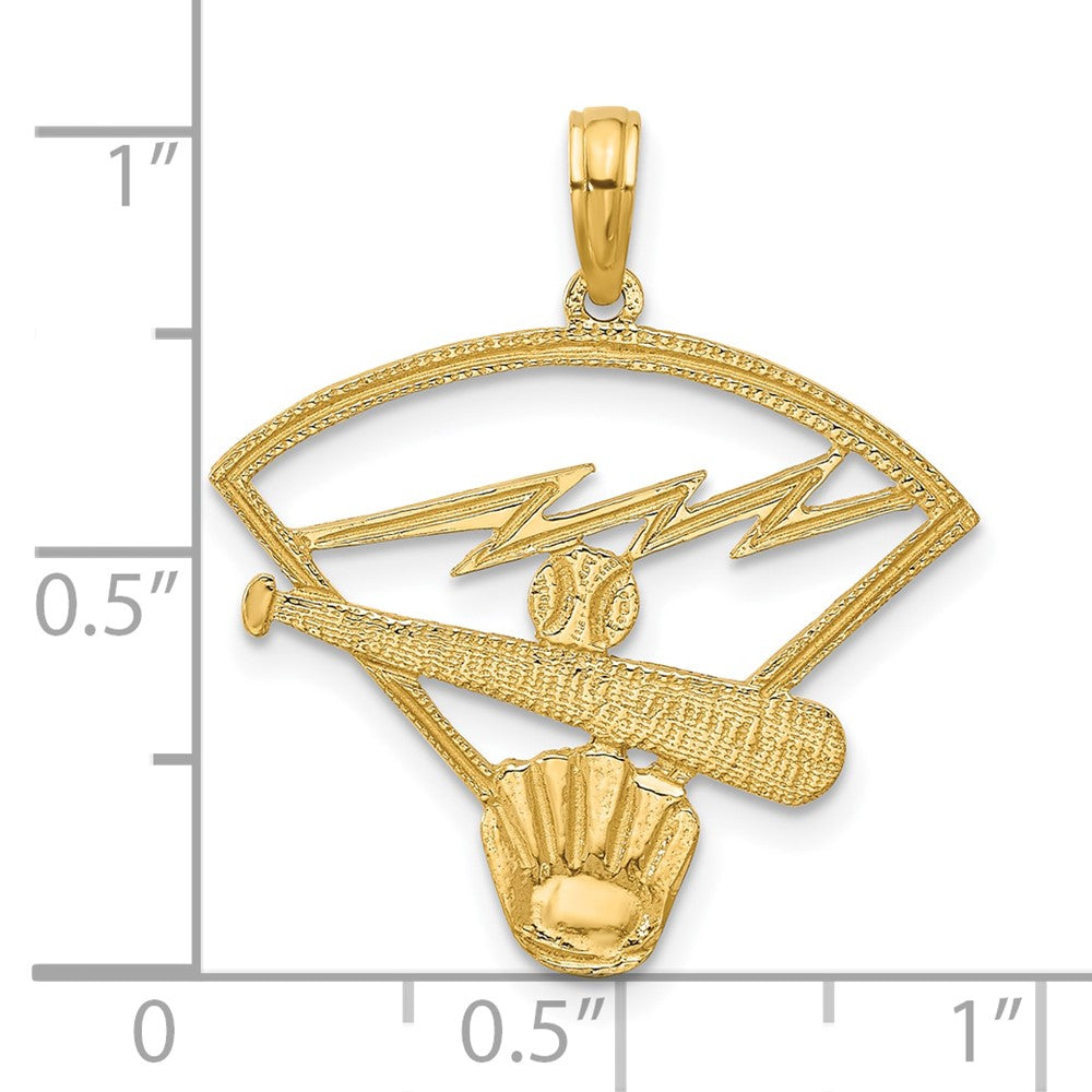 Charlie & Co Jewelry | 14k Baseball Diamond Pendant - Model D4289