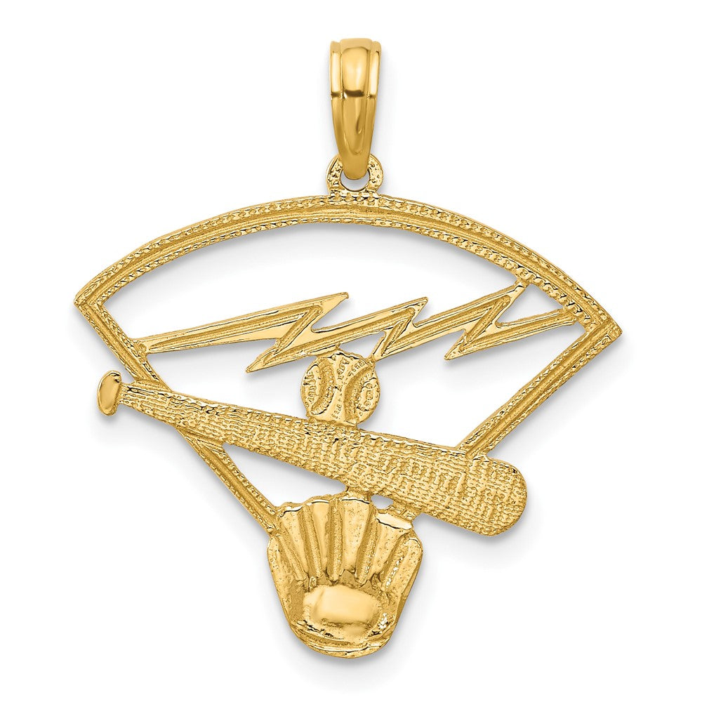 Charlie & Co Jewelry | 14k Baseball Diamond Pendant - Model D4289