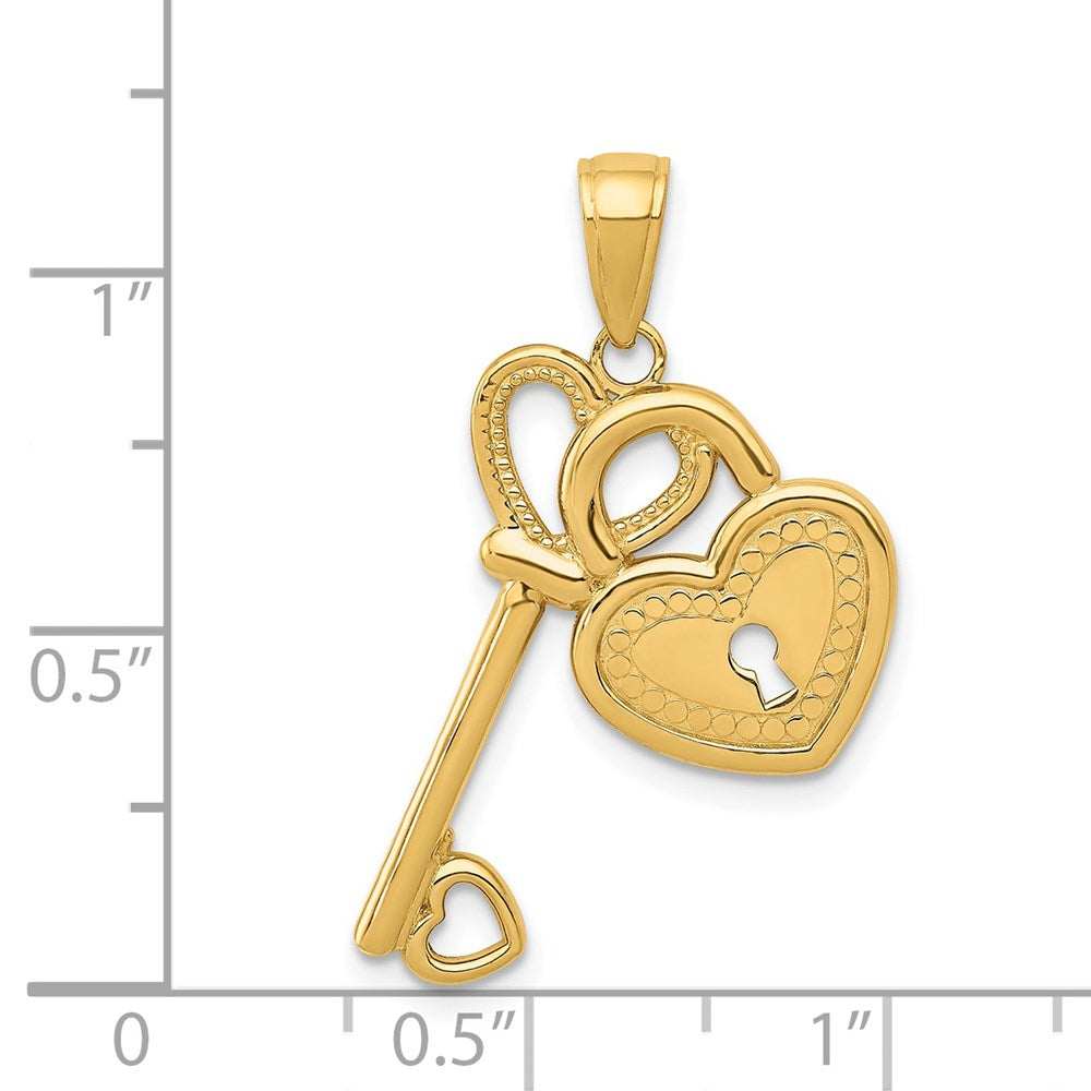Charlie & Co Jewelry | 14k Polished Heart Key And Lock Charm - Model D4362