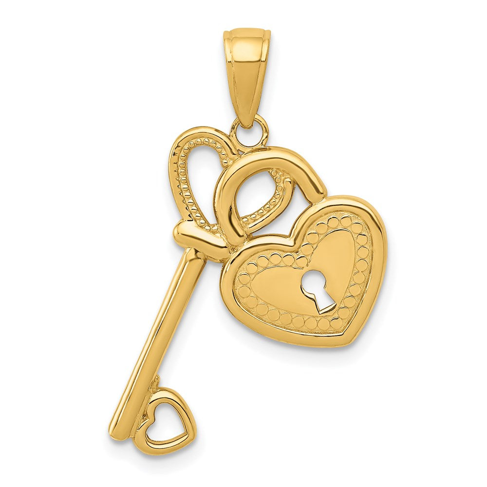 Charlie & Co Jewelry | 14k Polished Heart Key And Lock Charm - Model D4362
