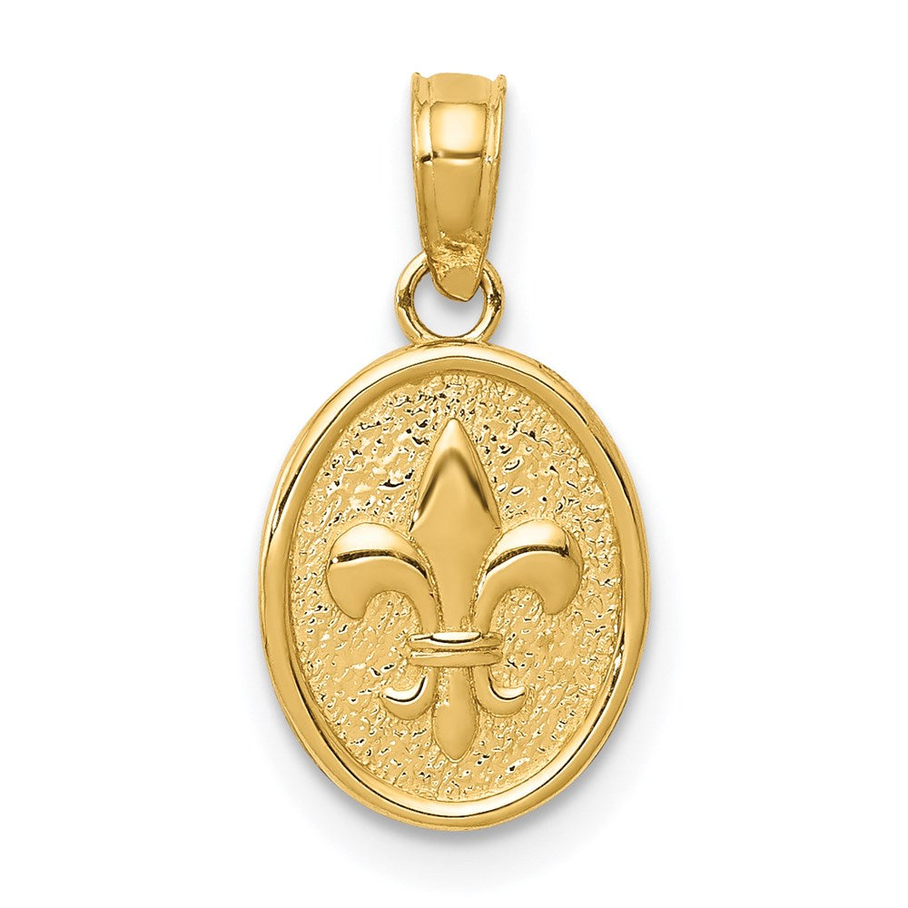 Charlie & Co Jewelry | 14k Polished Small Fleur De Lis In Oval Pendant - Model D4369