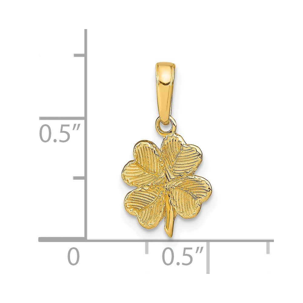 Charlie & Co Jewelry | 14k Polished And Textured 4-leaf Clover Pendant - Model D4371