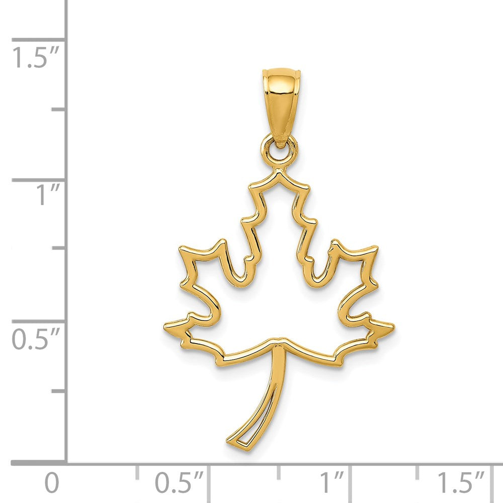 Charlie & Co Jewelry | 14k Polished Cut Out Maple Leaf Pendant - Model D4375