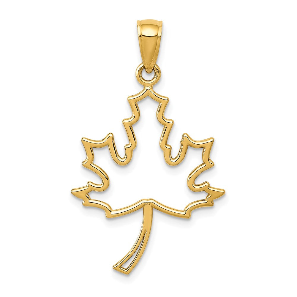Charlie & Co Jewelry | 14k Polished Cut Out Maple Leaf Pendant - Model D4375