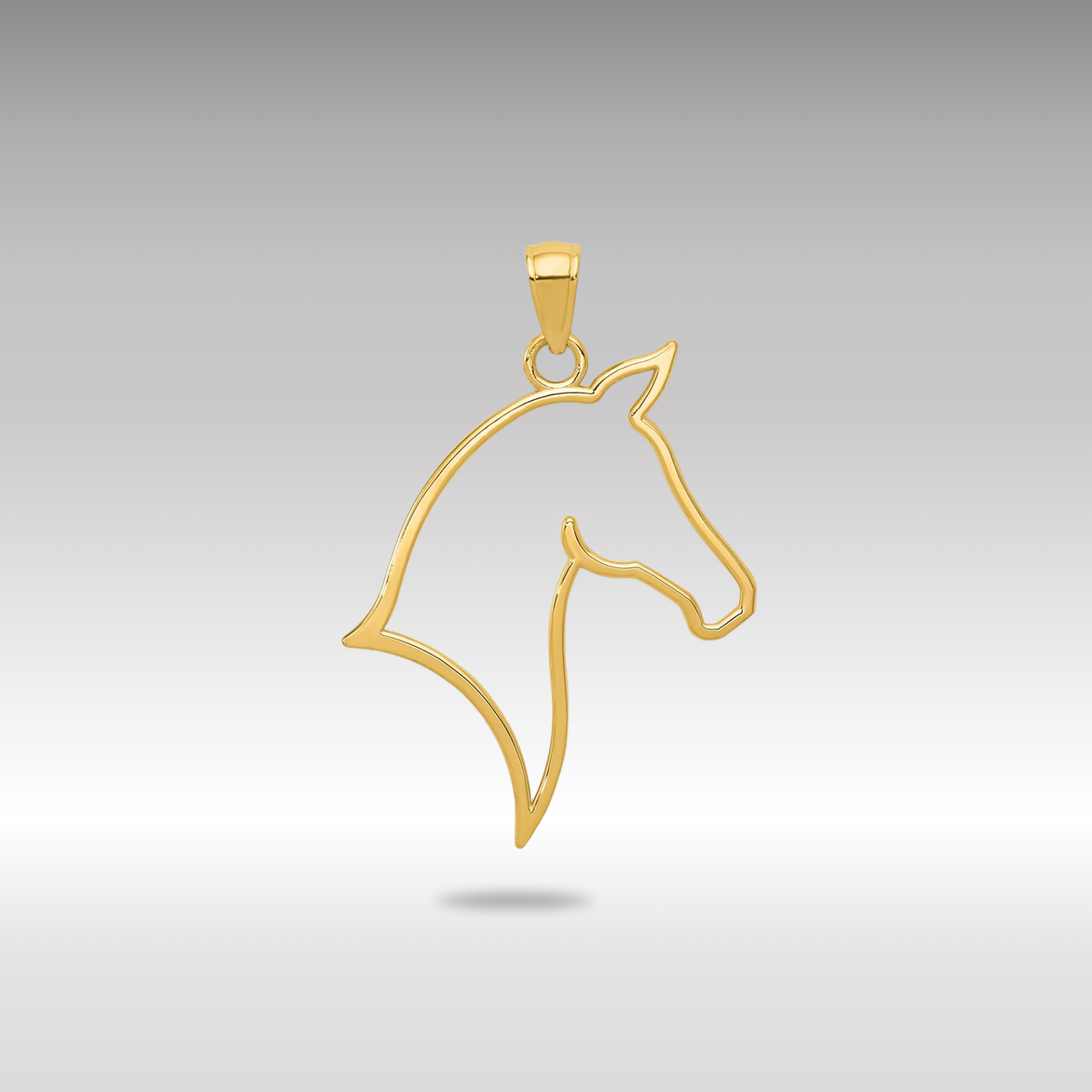 Gold Cut-Out Horse Head Necklace Pendant - Charlie & Co. Jewelry