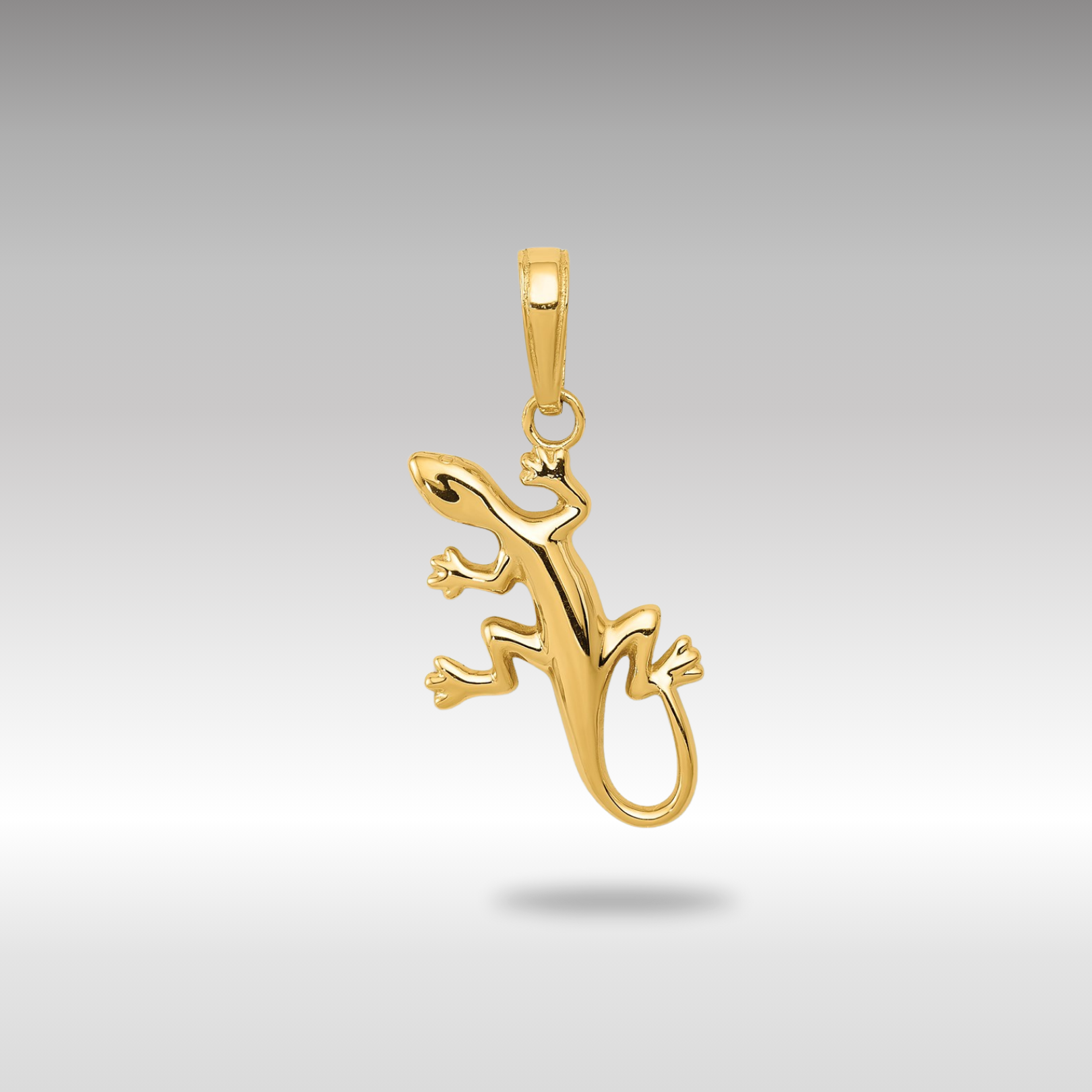 Gold Polished Gecko Lizard Pendant - Charlie & Co. Jewelry