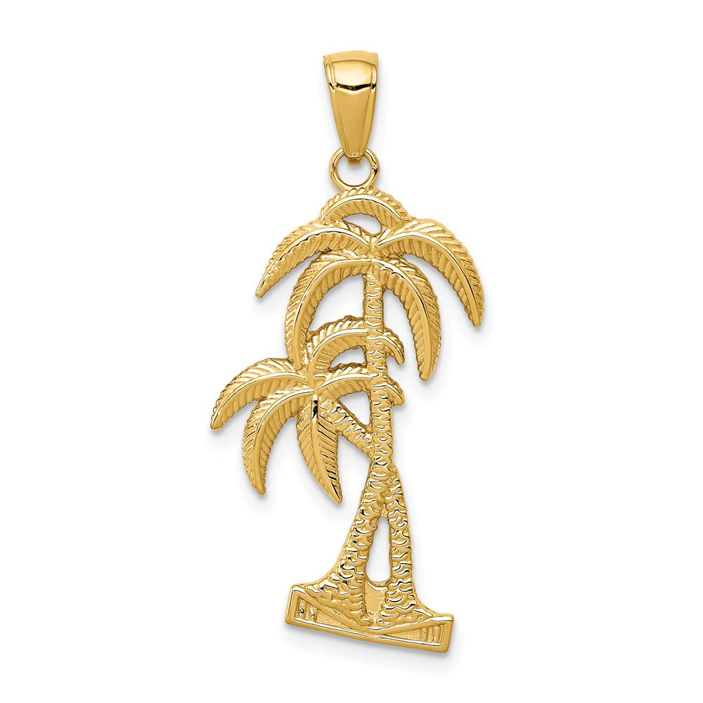 Charlie & Co Jewelry | 14k Polished / Textured Palm Trees Pendant - Model D4406