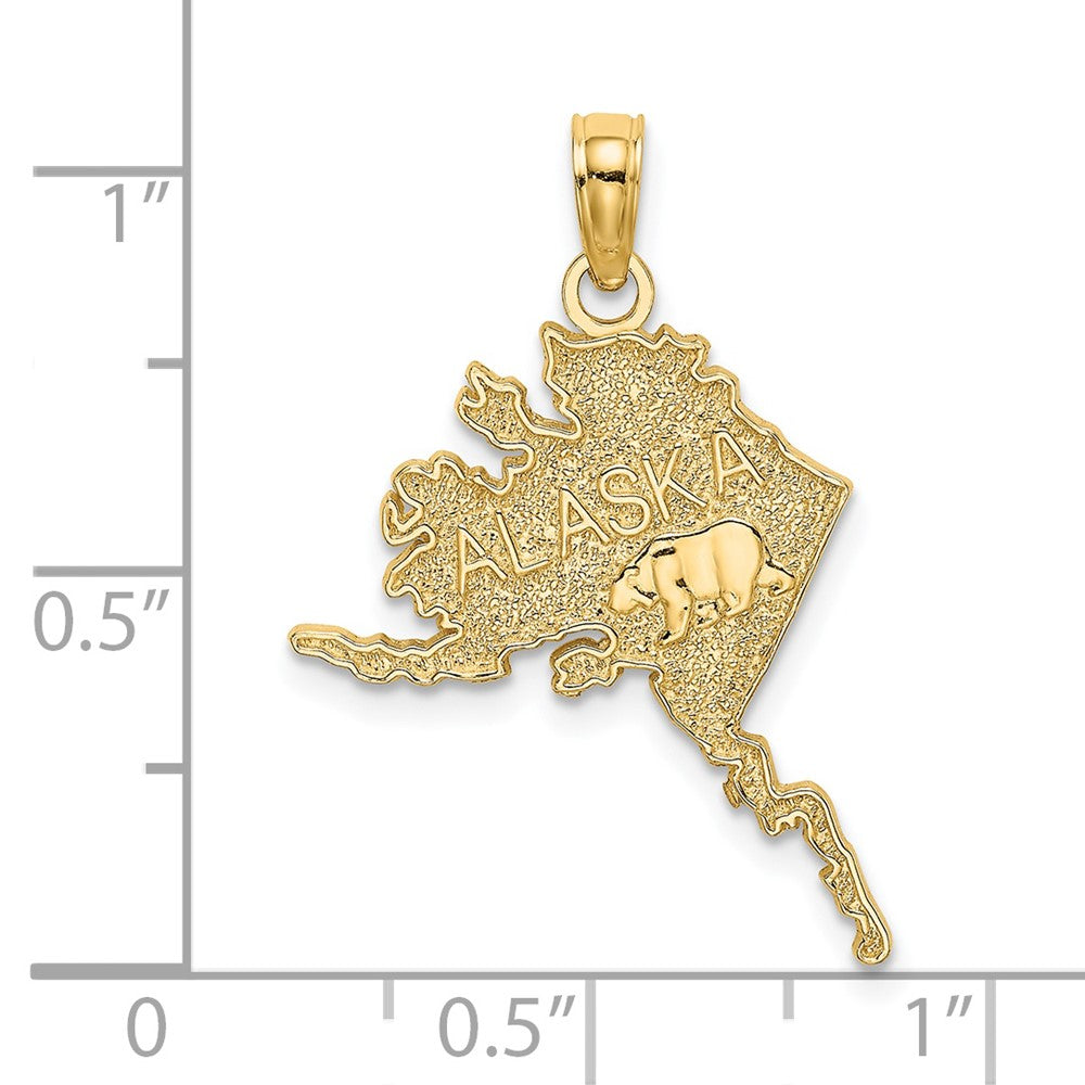 Charlie & Co Jewelry | 14k Polished/textured Alaska Map Charm - Model D4409