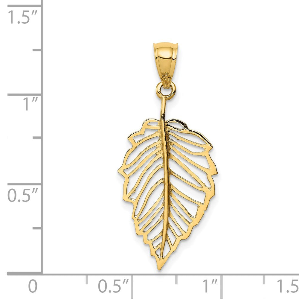 Charlie & Co Jewelry | 14k Polished Leaf Pendant - Model D4453