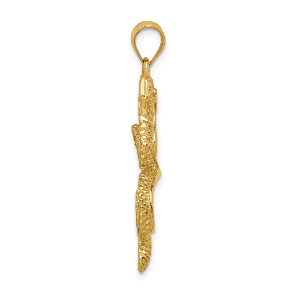 14k Gold Textured Snake Pendant - Charlie & Co. Jewelry