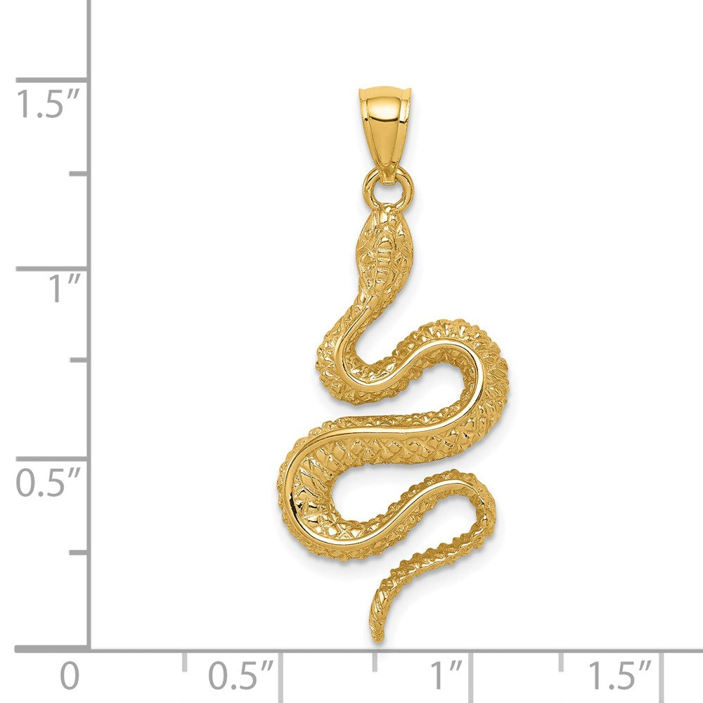 14k Gold Textured Snake Pendant - Charlie & Co. Jewelry