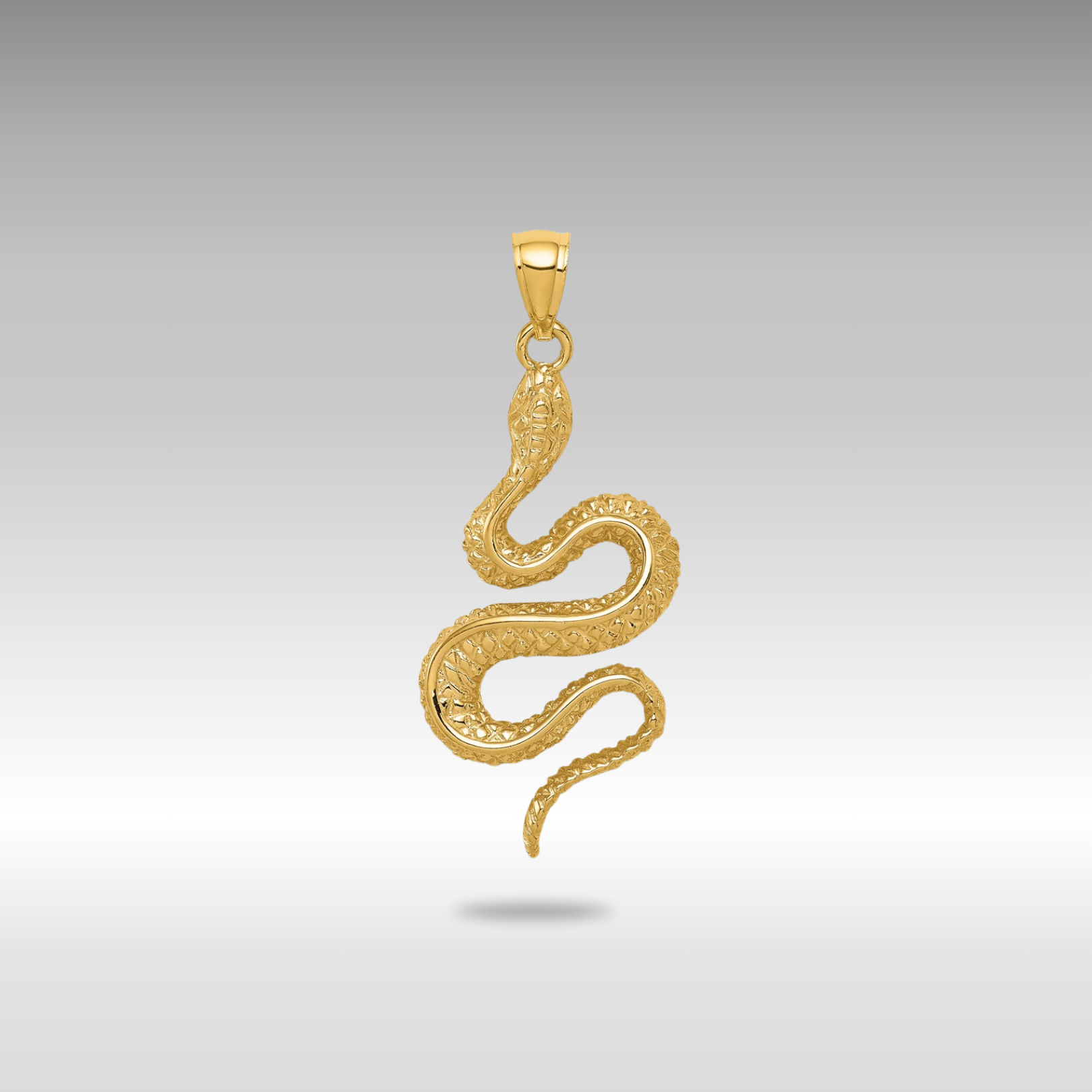 Gold Textured Snake Pendant - Charlie & Co. Jewelry