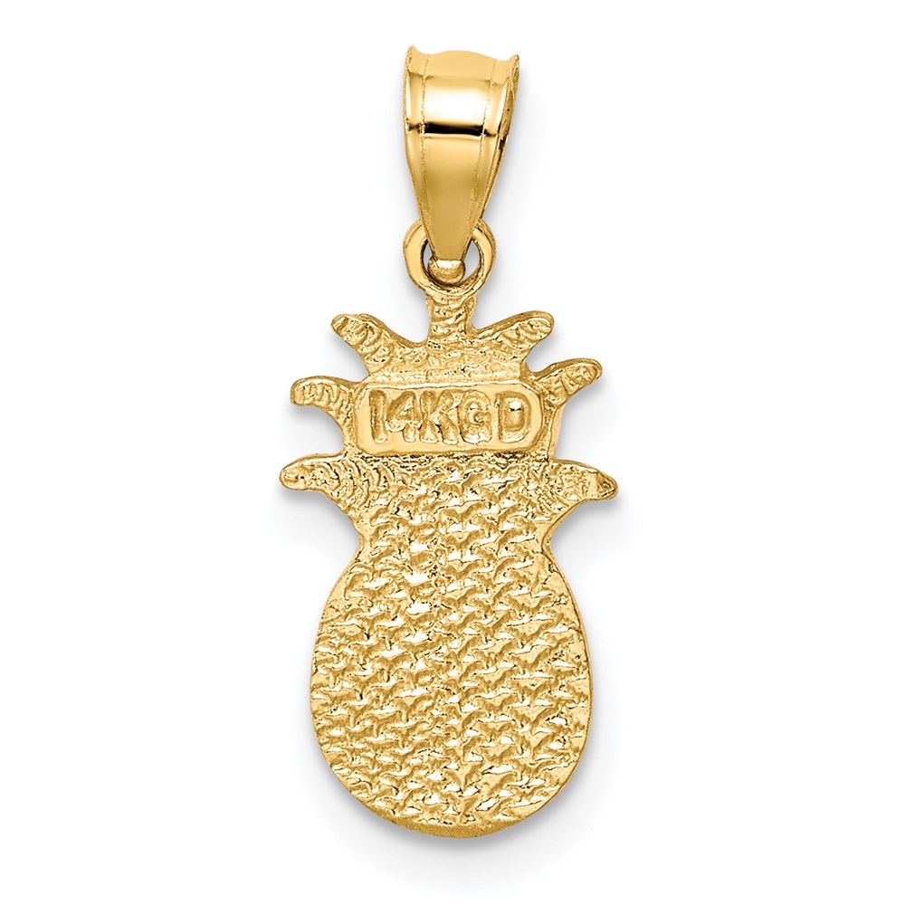 Charlie & Co Jewelry | 14k Brushed & Diamond-cut Pineapple Pendant - Model D4538