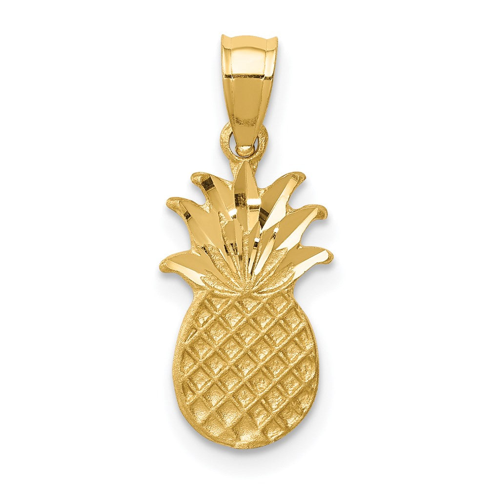 Charlie & Co Jewelry | 14k Brushed & Diamond-cut Pineapple Pendant - Model D4538