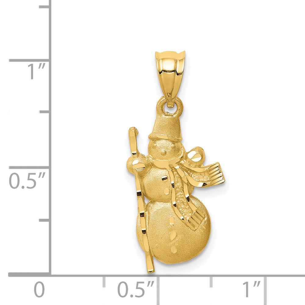 Charlie & Co Jewelry | 14k Diamond-cut Brushed And Polished Snowman Pendant - Model D4568