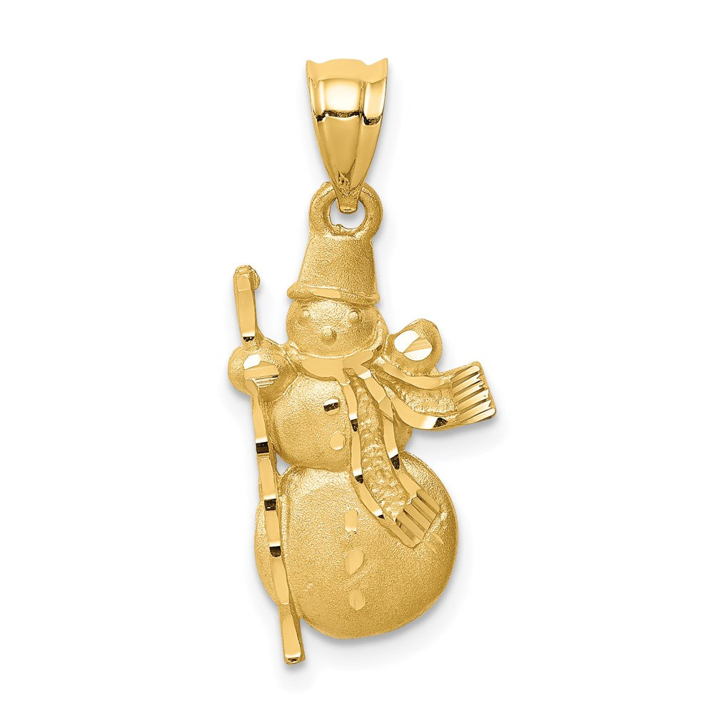 Charlie & Co Jewelry | 14k Diamond-cut Brushed And Polished Snowman Pendant - Model D4568
