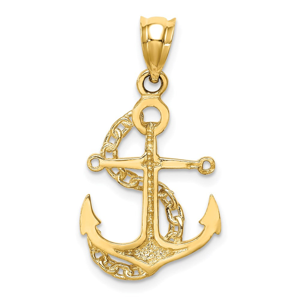 Charlie & Co Jewelry | 14k Polished Anchor & Chain Pendant - Model D4602