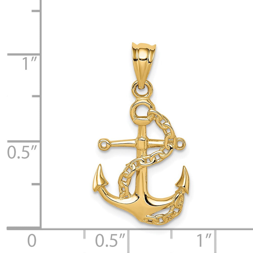 Charlie & Co Jewelry | 14k Polished Anchor & Chain Pendant - Model D4602