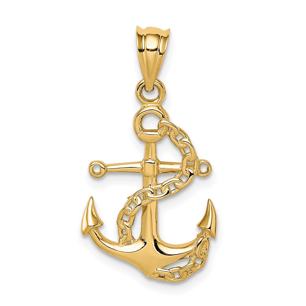 Charlie & Co Jewelry | 14k Polished Anchor & Chain Pendant - Model D4602
