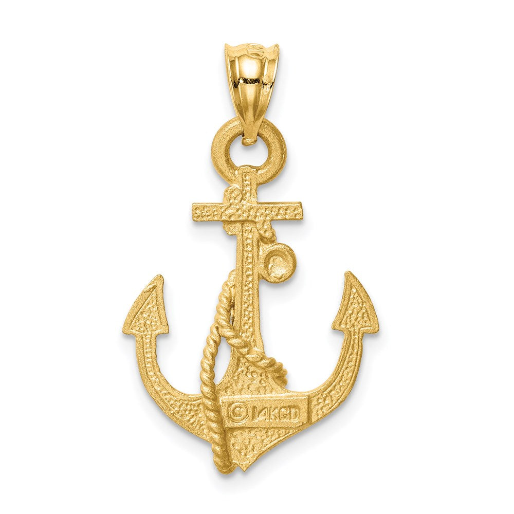 Charlie & Co Jewelry | 14k Brushed & Diamond-cut Anchor Pendant - Model D4603