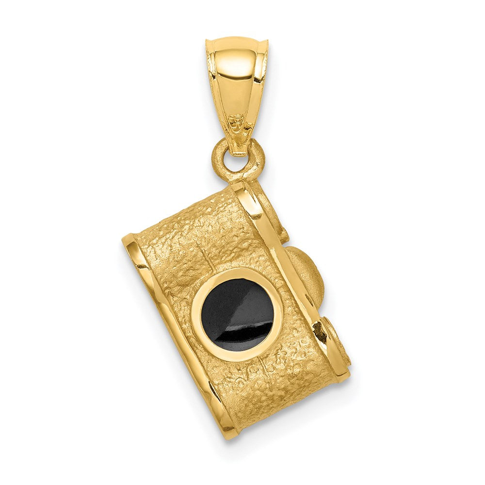 Gold Polished Camera Pendant Necklace Model-D4610 - Charlie & Co. Jewelry