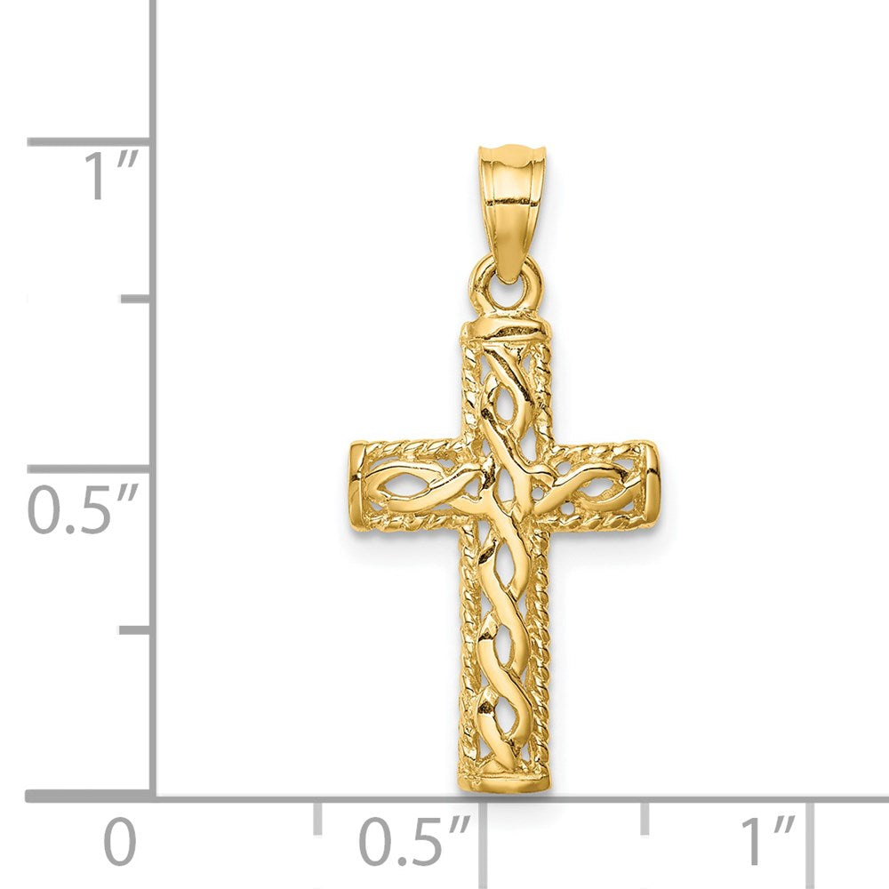 Charlie & Co Jewelry | 14k Polished Braided Cross Pendant - Model D4642