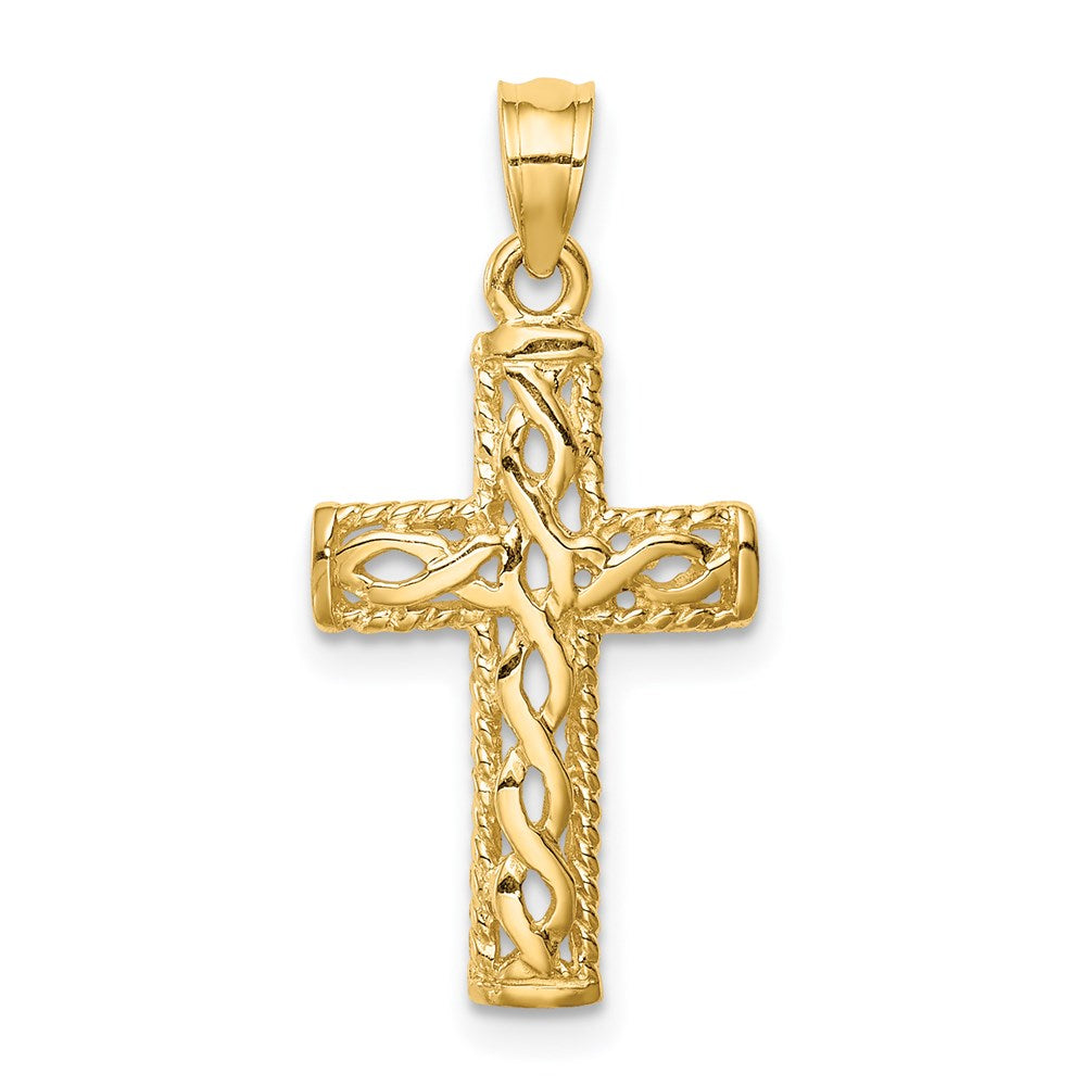 Charlie & Co Jewelry | 14k Polished Braided Cross Pendant - Model D4642