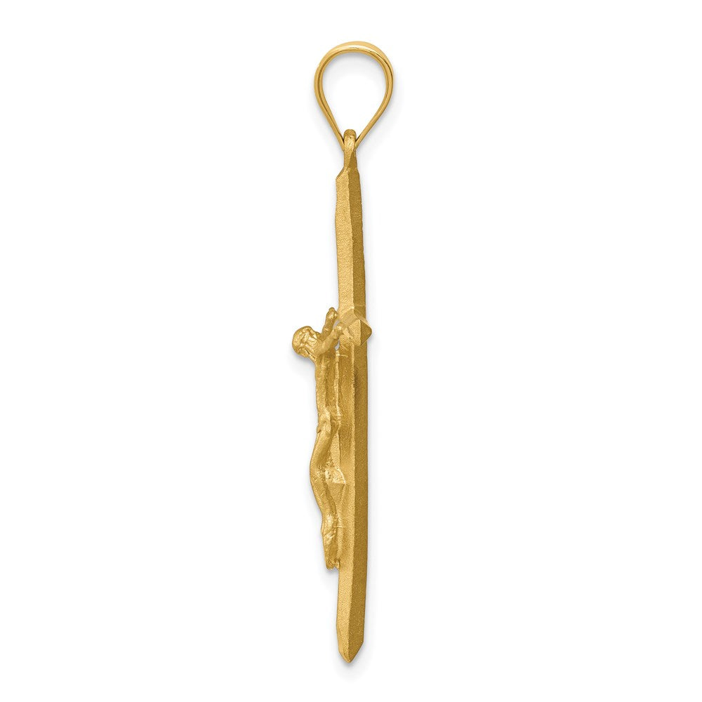 Charlie & Co Jewelry | 14k Brushed & Diamond-cut Crucifix Cross Pendant - Model D4665
