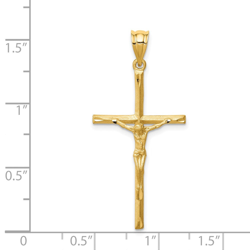 Charlie & Co Jewelry | 14k Brushed & Diamond-cut Crucifix Cross Pendant - Model D4665