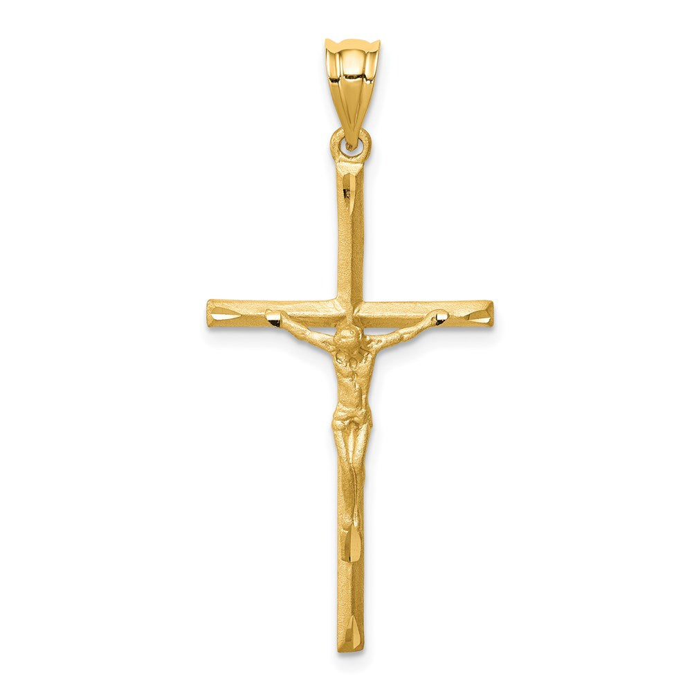 Charlie & Co Jewelry | 14k Brushed & Diamond-cut Crucifix Cross Pendant - Model D4665