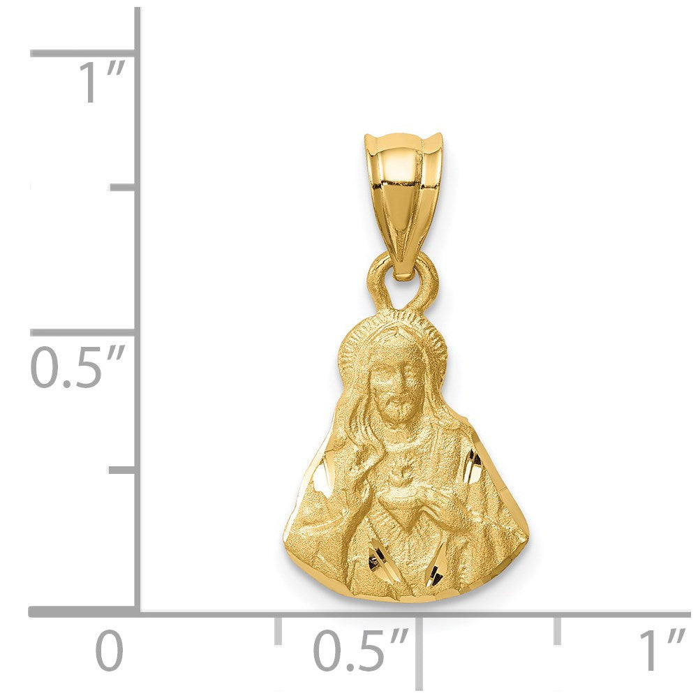 Charlie & Co Jewelry | 14k Brushed Diamond-cut Jesus Pendant - Model D4671