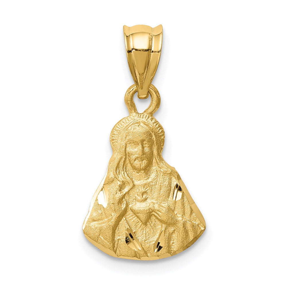Charlie & Co Jewelry | 14k Brushed Diamond-cut Jesus Pendant - Model D4671