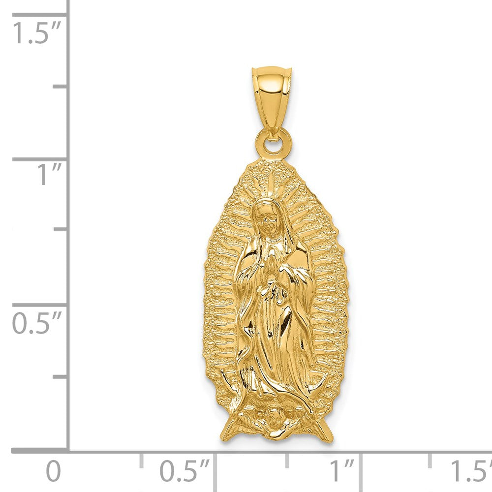Charlie & Co Jewelry | 14k Polished & Textured Guadalupe Pendant - Model D4673