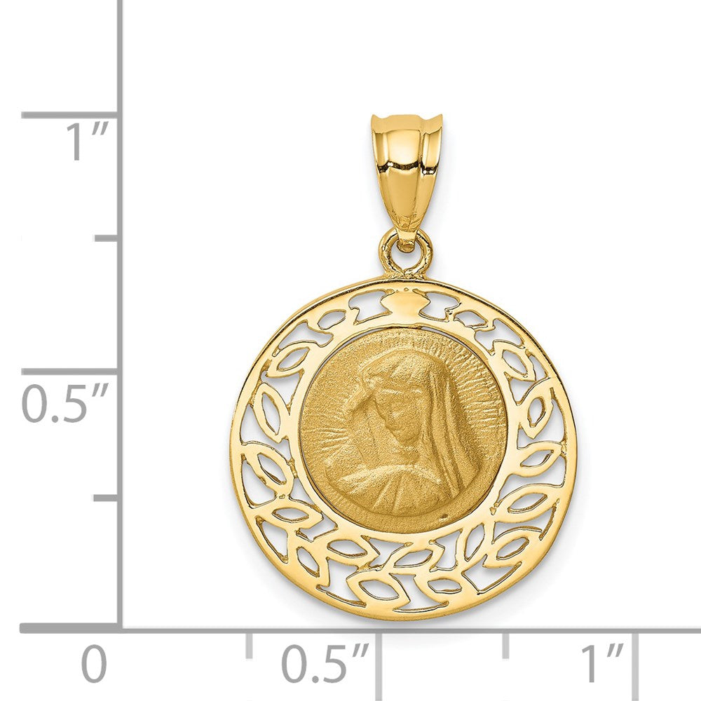 Charlie & Co Jewelry | 14k Brushed & Polished Virgin Mary Pendant - Model D4679