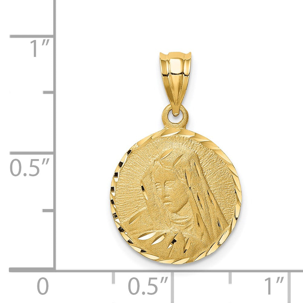 Charlie & Co Jewelry | 14k Brushed Diamond-cut Virgin Mary Pendant - Model D4682