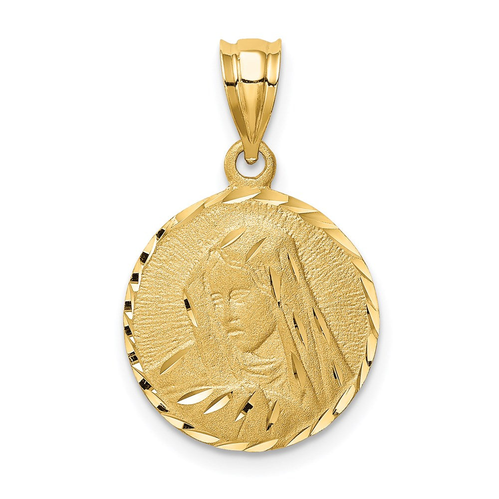 Charlie & Co Jewelry | 14k Brushed Diamond-cut Virgin Mary Pendant - Model D4682