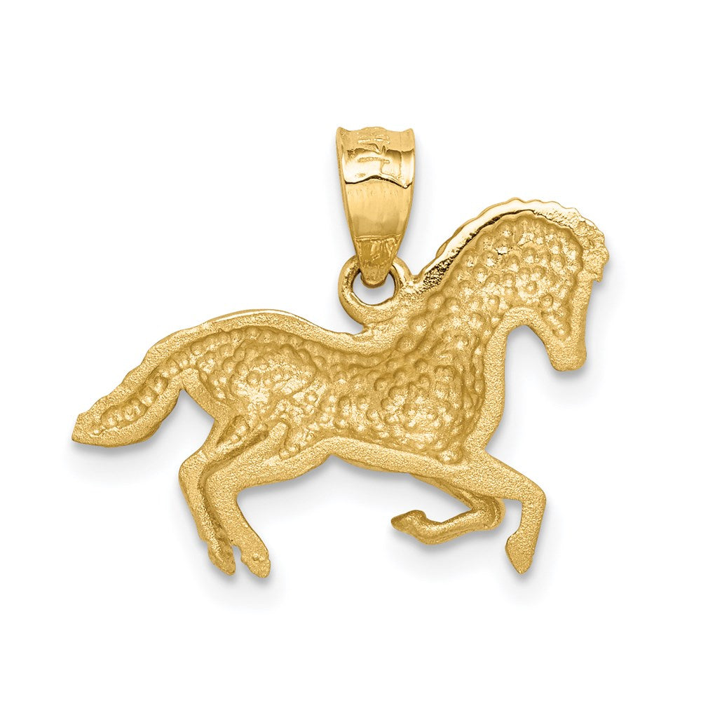 Charlie & Co Jewelry | 14k Brushed And Diamond-cut Horse Pendant - Model D4747