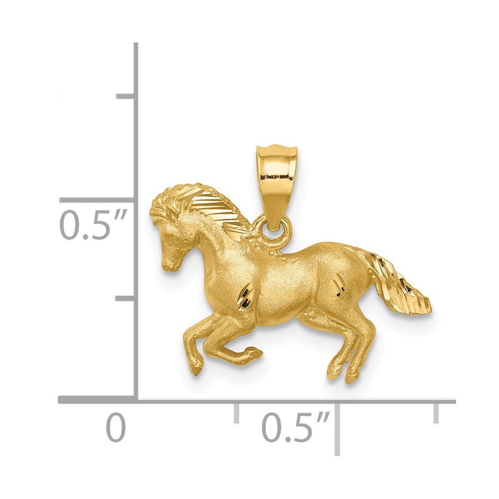 Charlie & Co Jewelry | 14k Brushed And Diamond-cut Horse Pendant - Model D4747