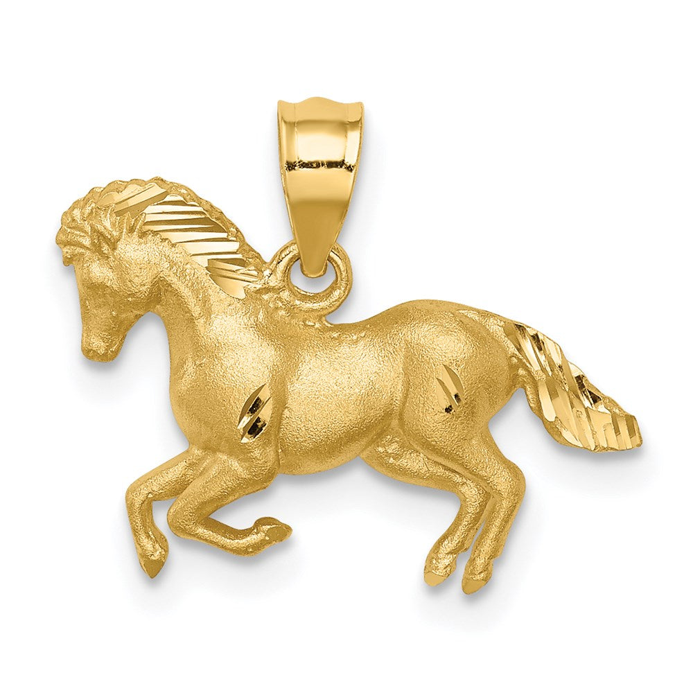 Charlie & Co Jewelry | 14k Brushed And Diamond-cut Horse Pendant - Model D4747