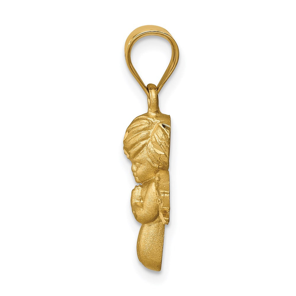 Charlie & Co Jewelry | 14k Brushed & Diamond-cut Angel Pendant - Model D4751