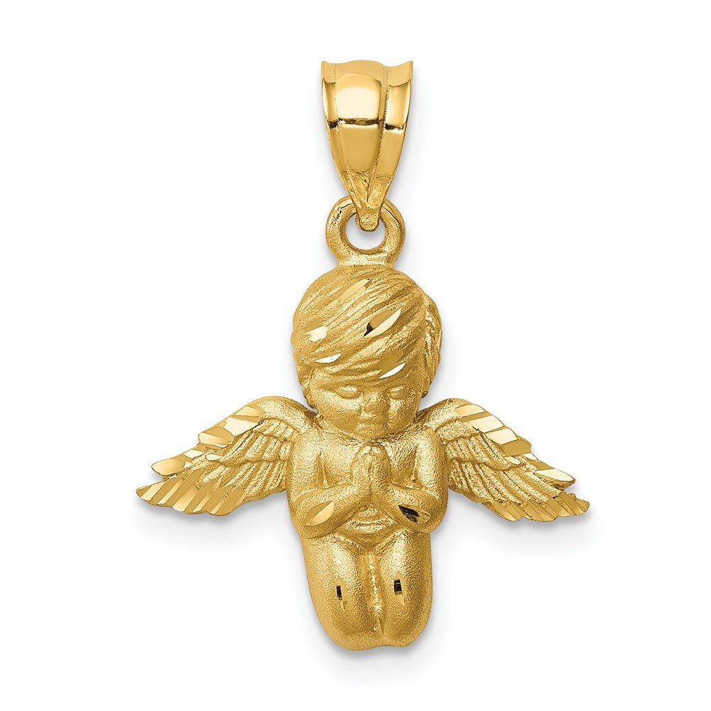 Charlie & Co Jewelry | 14k Brushed & Diamond-cut Angel Pendant - Model D4751