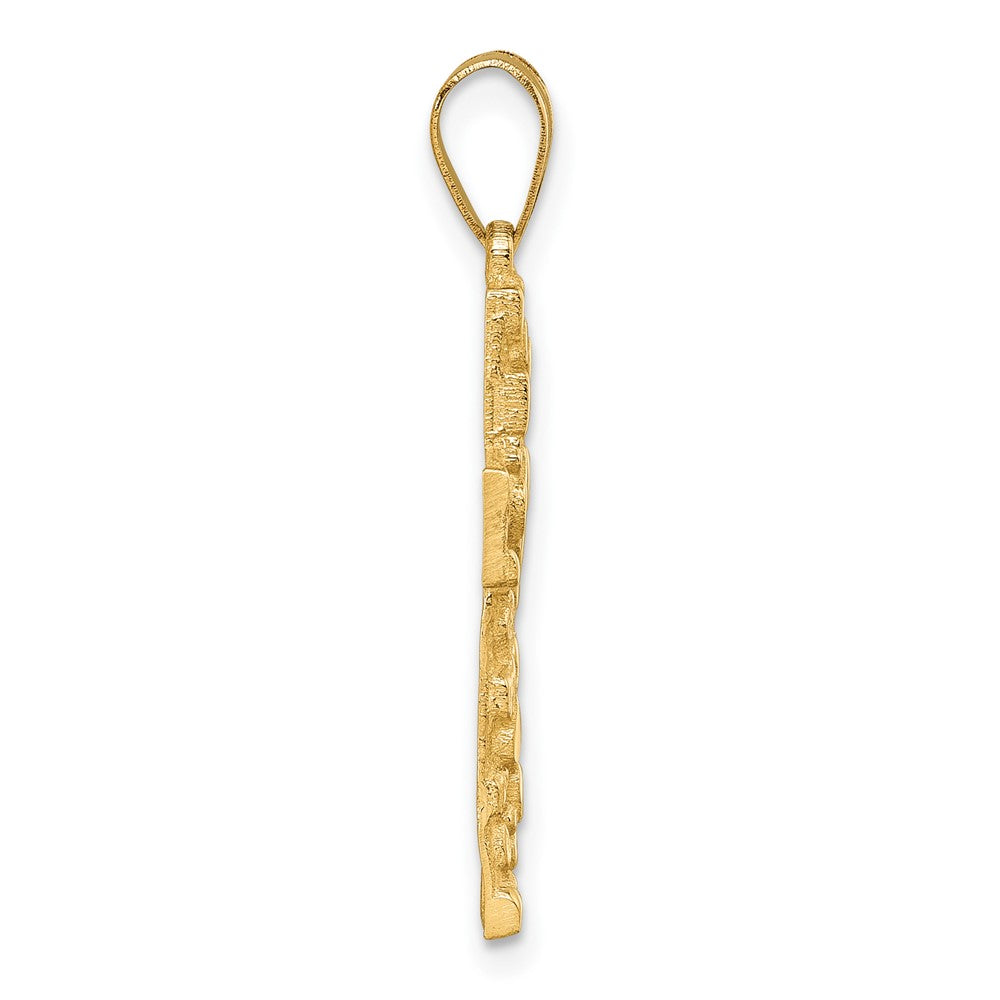 Charlie & Co Jewelry | 14k Polished/textured Nugget Style Cross Pendant - Model D4754