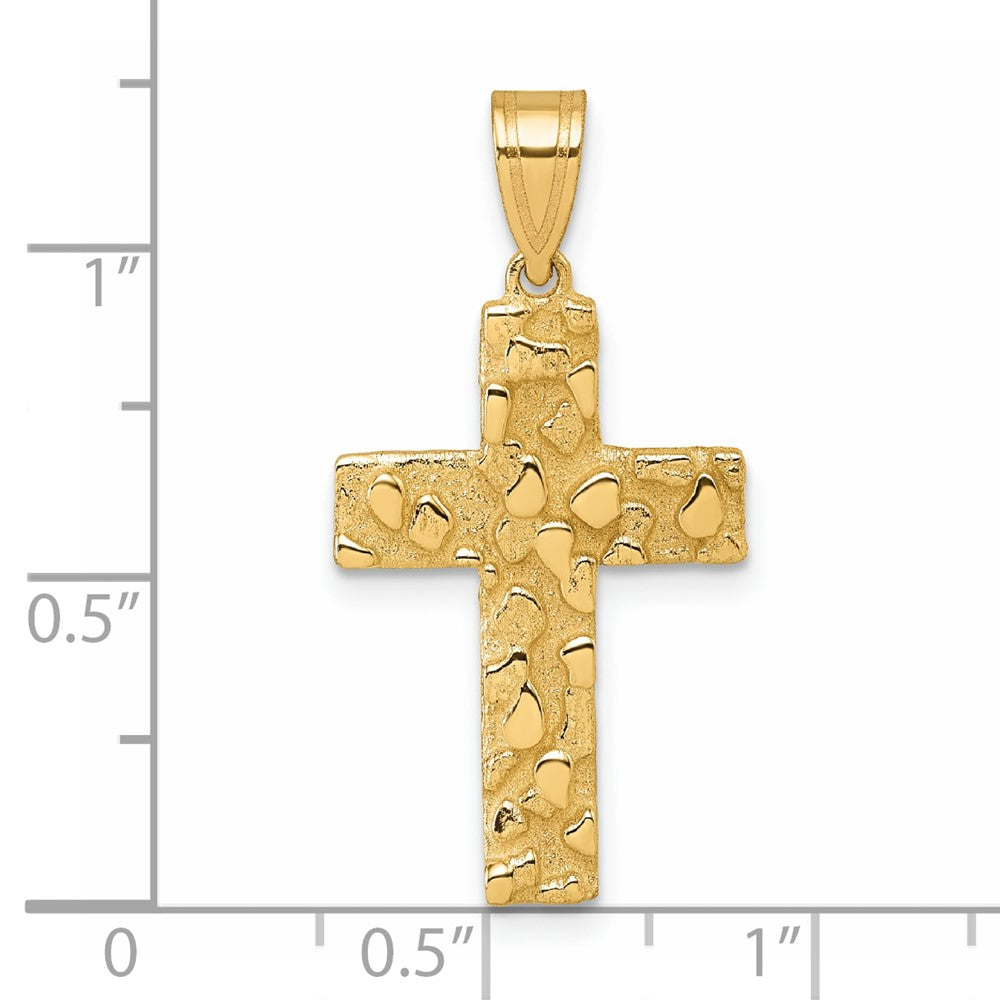 Charlie & Co Jewelry | 14k Polished/textured Nugget Style Cross Pendant - Model D4754