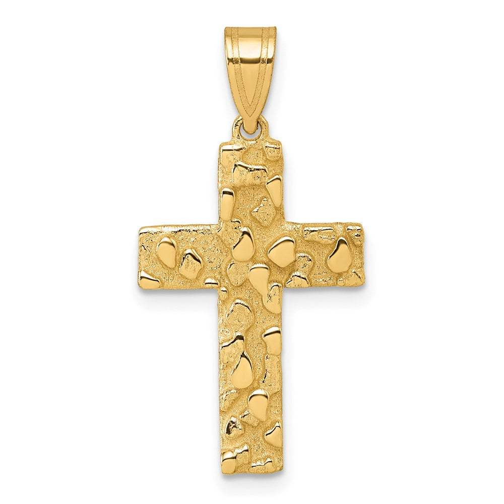 Charlie & Co Jewelry | 14k Polished/textured Nugget Style Cross Pendant - Model D4754
