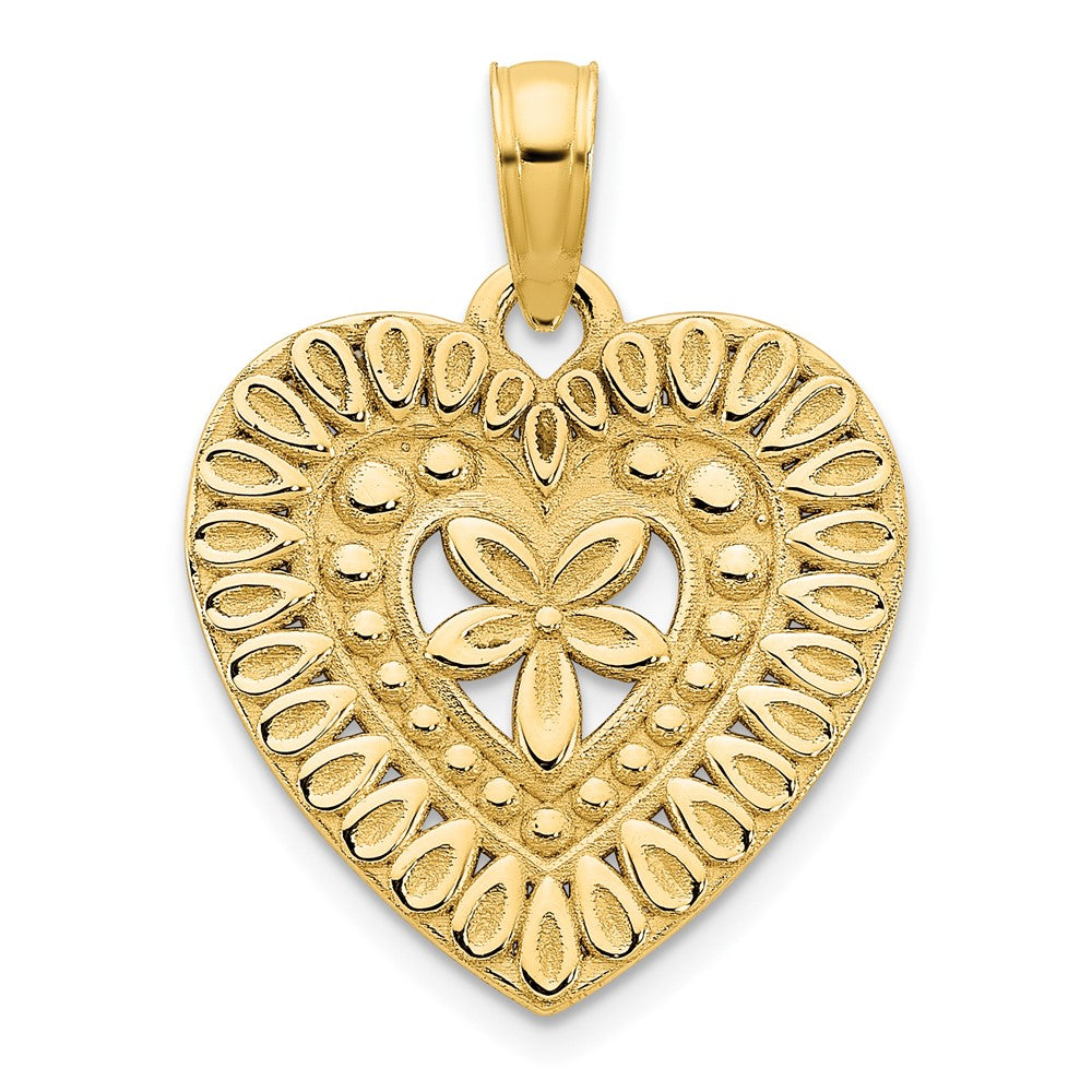 Charlie & Co Jewelry | 14ky Fancy Heart Pendant - Model D5004