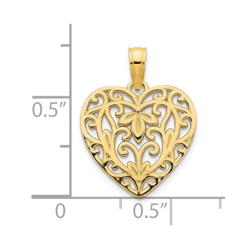 Charlie & Co Jewelry | 14k Fancy Heart Pendant - Model D5009