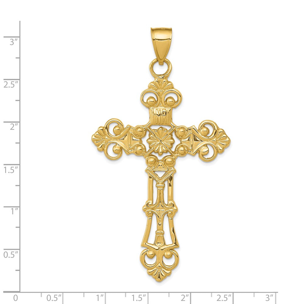 Charlie & Co Jewelry | 14k Fleur De Lis Large Cross Pendant - Model D503