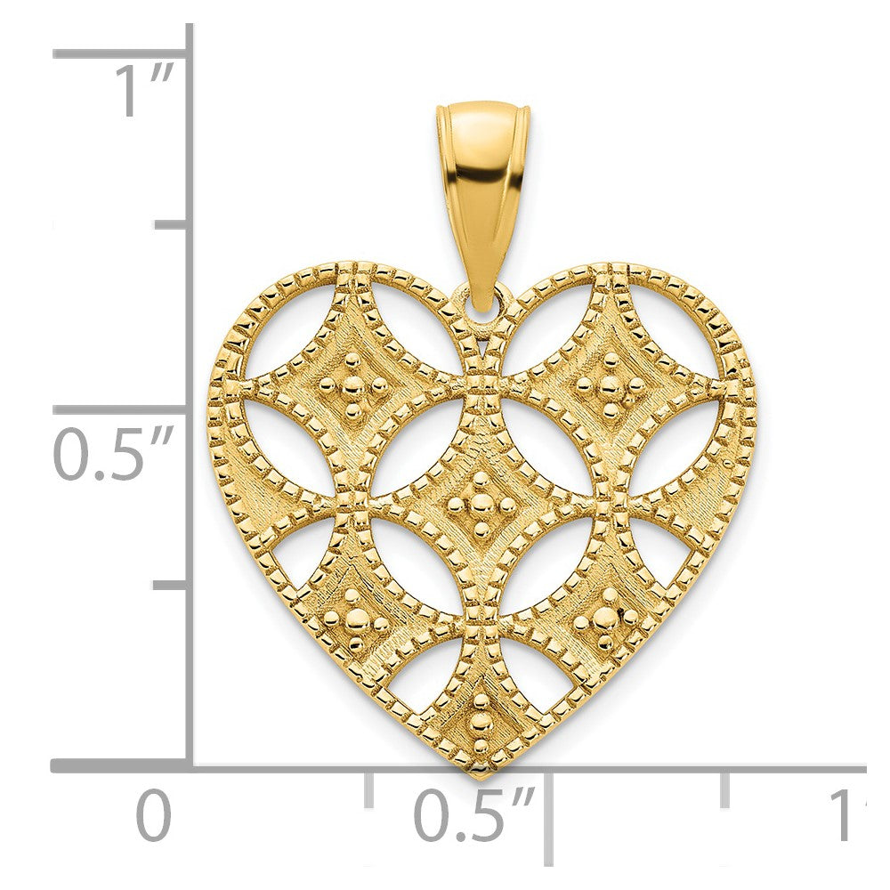 Charlie & Co Jewelry | 14ky Fancy Heart Pendant - Model D5034